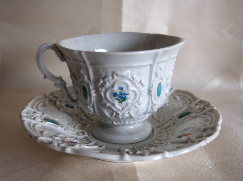 антикварная чайная чашка пара Meissen