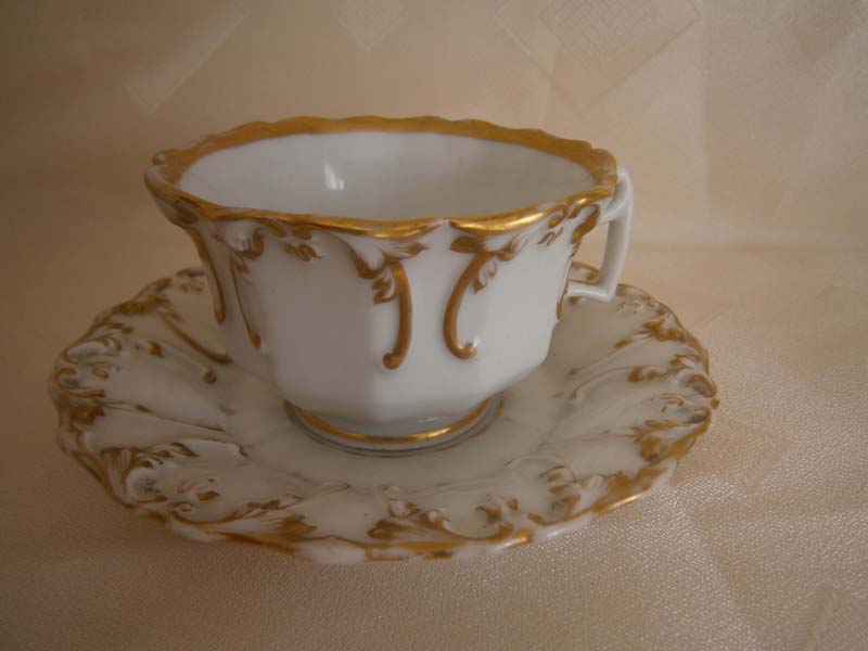 антикварная чайная чашка пара Biedermeier