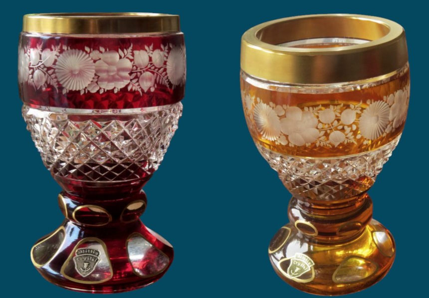 Коллекционные бокалы. Цветной хрусталь Wittig