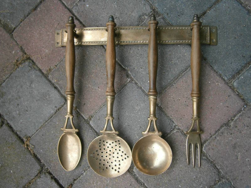 Набор медной утвари- поварешка, шумовка