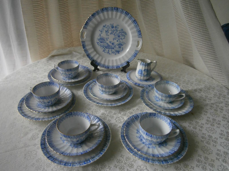Винтажный немецкий чайный сервиз China Blau